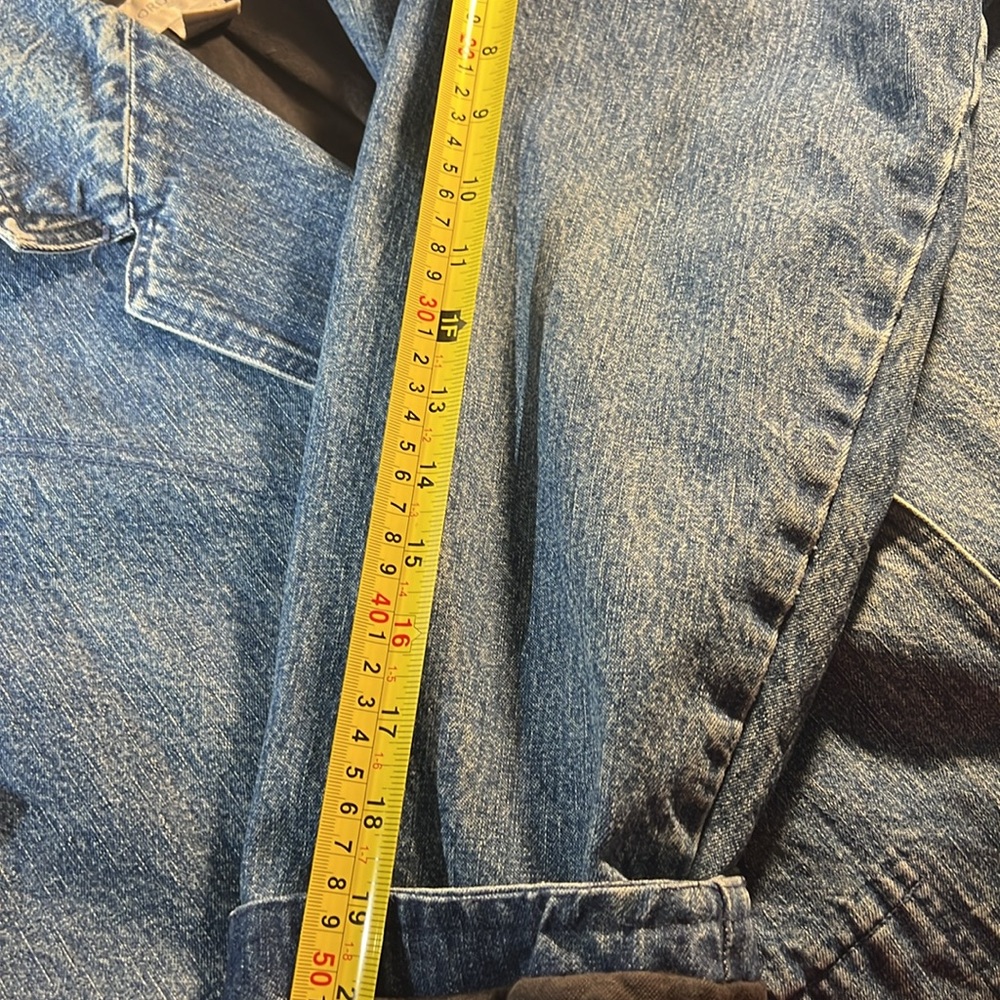 Vintage Nordstrom Denim Full Length Trench Coat L - Picture 9 of 14